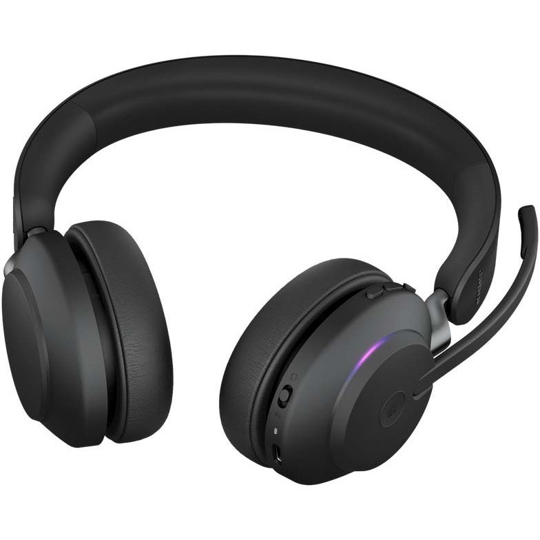 JABRA WIRELESS EVOLVE2 65 MS STEREO BLUETOOTH HEADSET W/CHARGING STAND+LINK 380A BT,USB-A