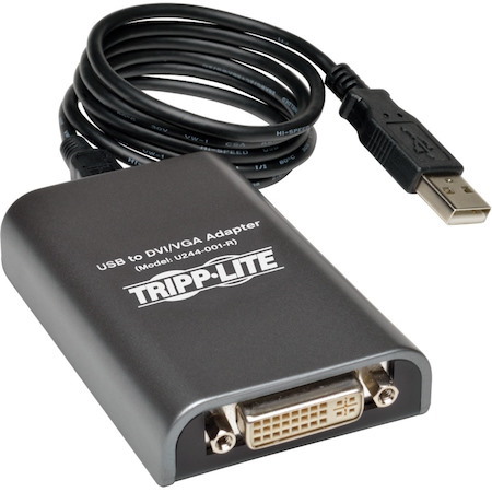 Eaton Tripp Lite Series USB 2.0 to DVI/VGA External Multi-Monitor Video Card, 128 MB SDRAM, 1920 x 1080 (1080p) @ 60 Hz
