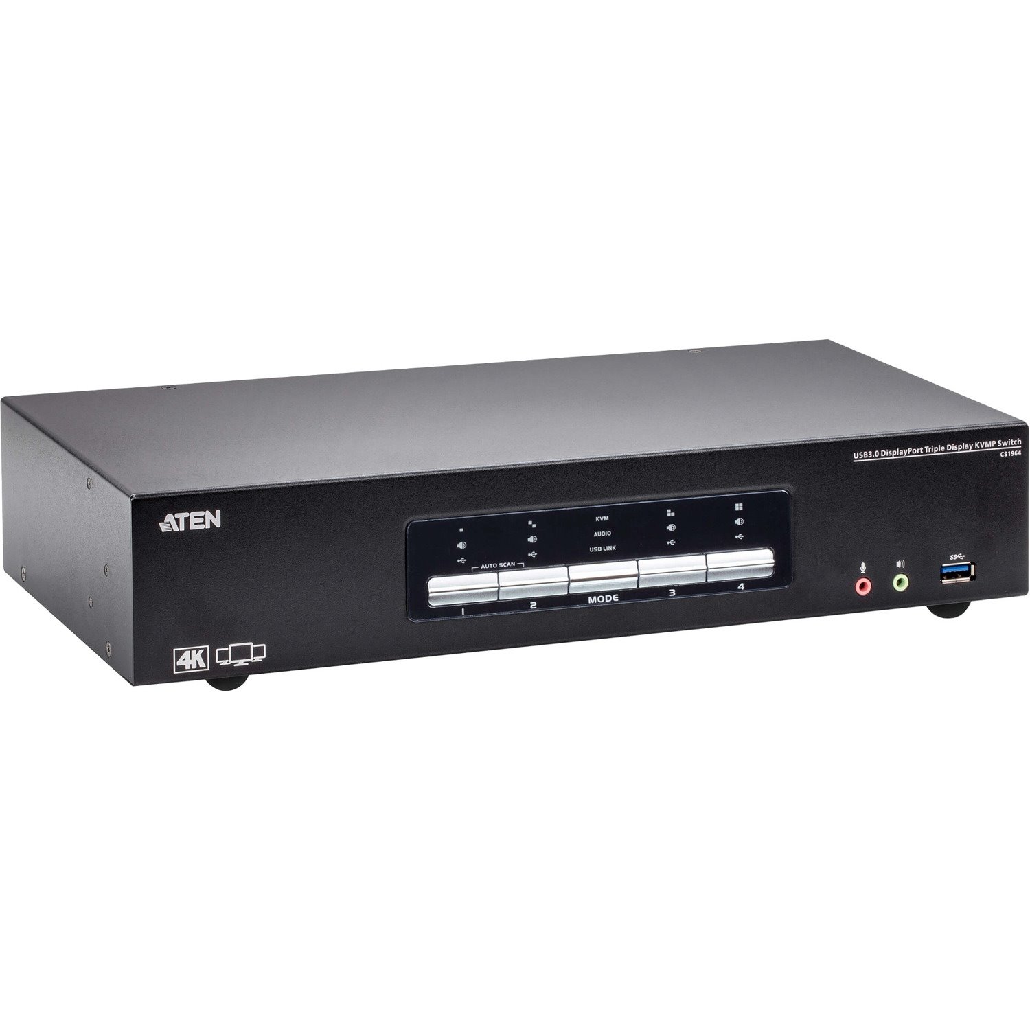 ATEN 4-Port USB3.0 4K DisplayPort Triple Display KVMP Switch