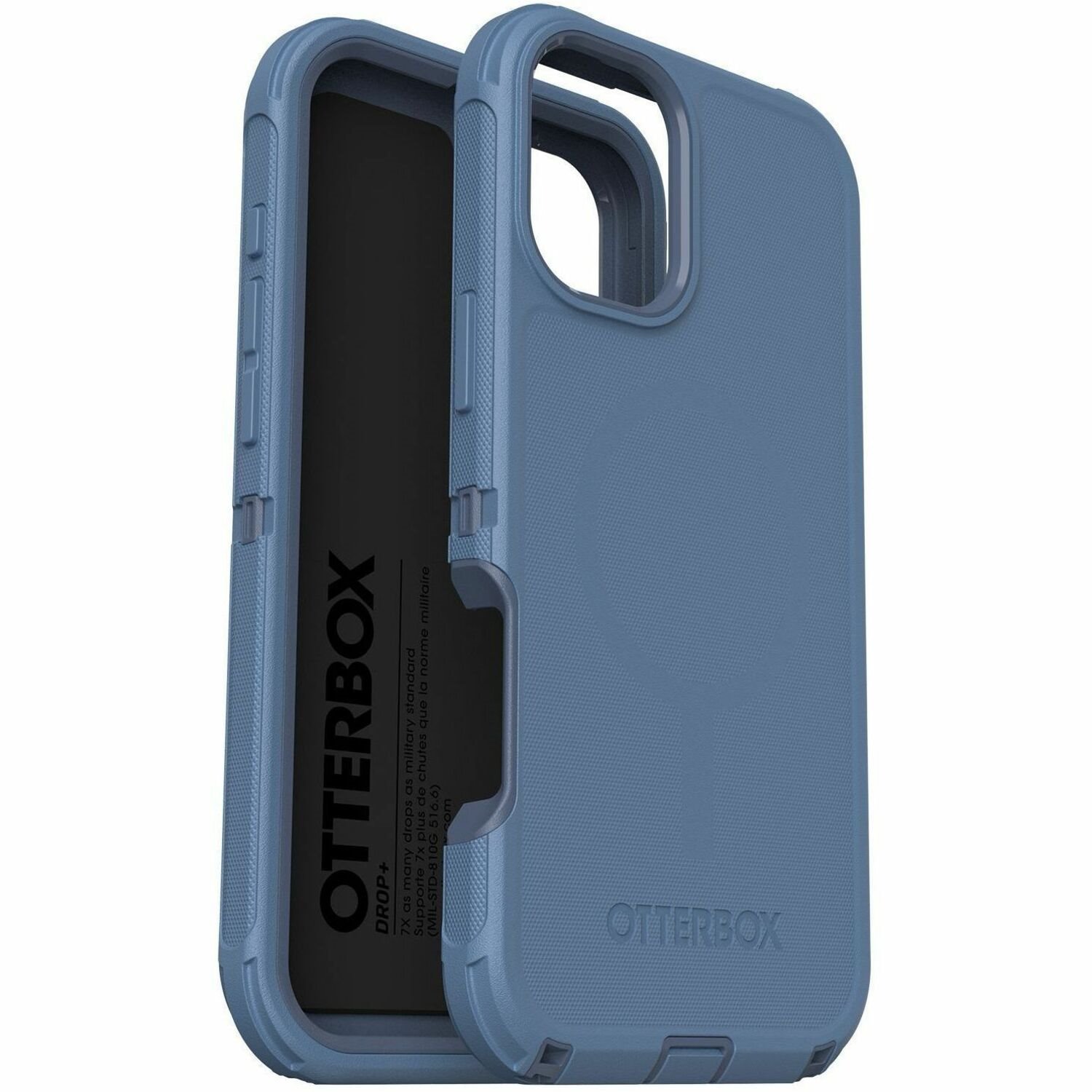 OtterBox Defender Case for Apple iPhone 16 Plus Smartphone - Textured - Baby Blue Jeans (Blue)