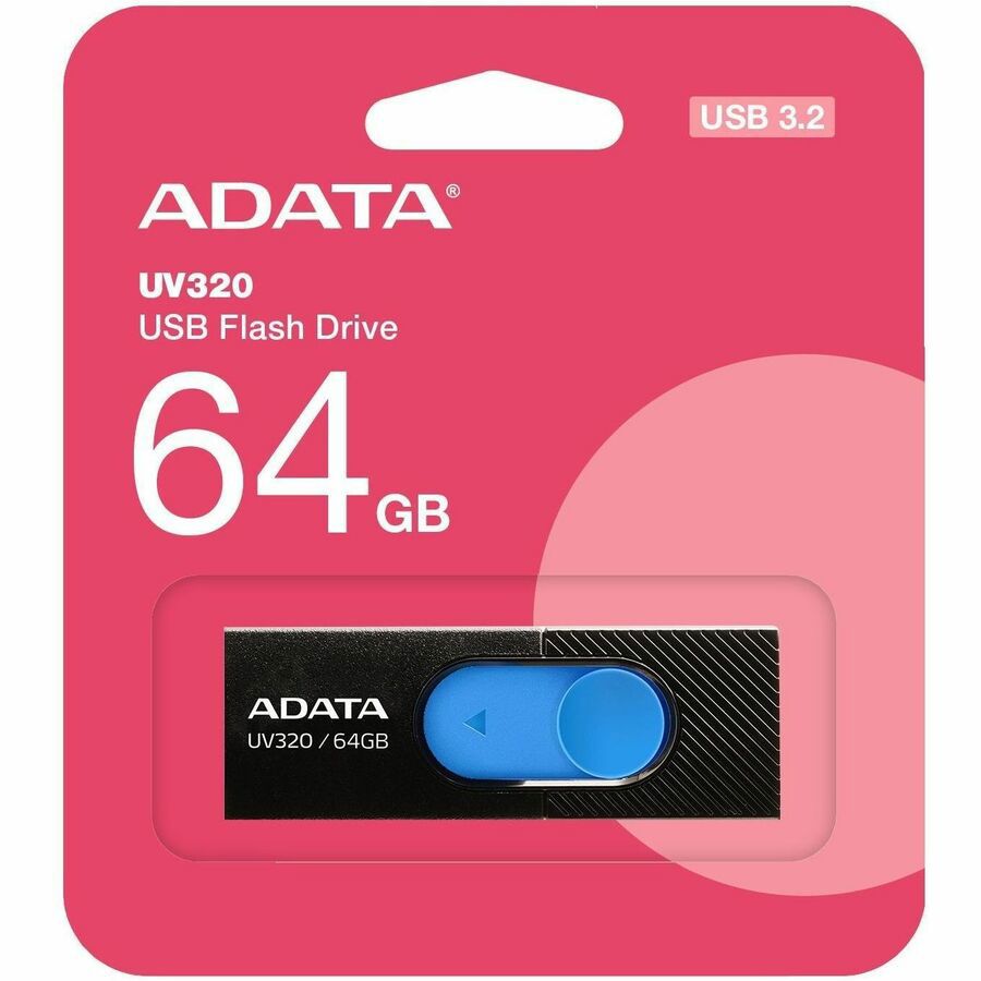 Adata UV320 64 GB USB 3.2 (Gen 1) USB Geheugenstick - Zwart, Blauw