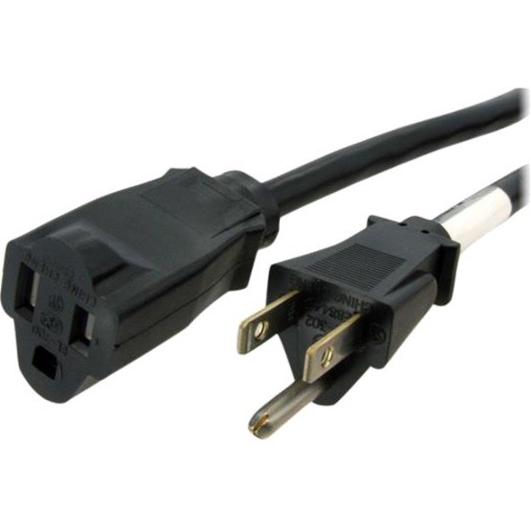 StarTech.com Power Extension Cable - 125V AC - 15A - 6ft - Black