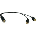 Eaton Tripp Lite Series 3.5mm Mini Stereo Cable adapter Y Splitter for Speakers and Headphones (M to 2x F) 1 ft. (0.31 m)