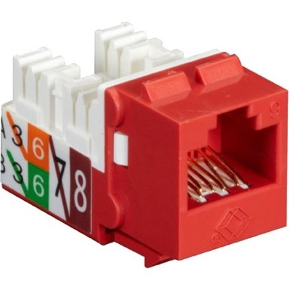 Black Box GigaTrue2 CAT6 Keystone Jack - Unshielded, 110 Punchdown Type, TAA, Red, 25-Pack