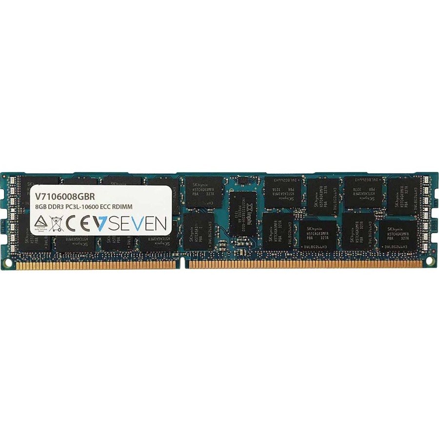 V7 V7106008GBR RAM Module for Server - 8 GB - DDR3-1333/PC3-10600 DDR3 SDRAM - 1333 MHz Dual-rank Memory - CL9 - 1.35 V