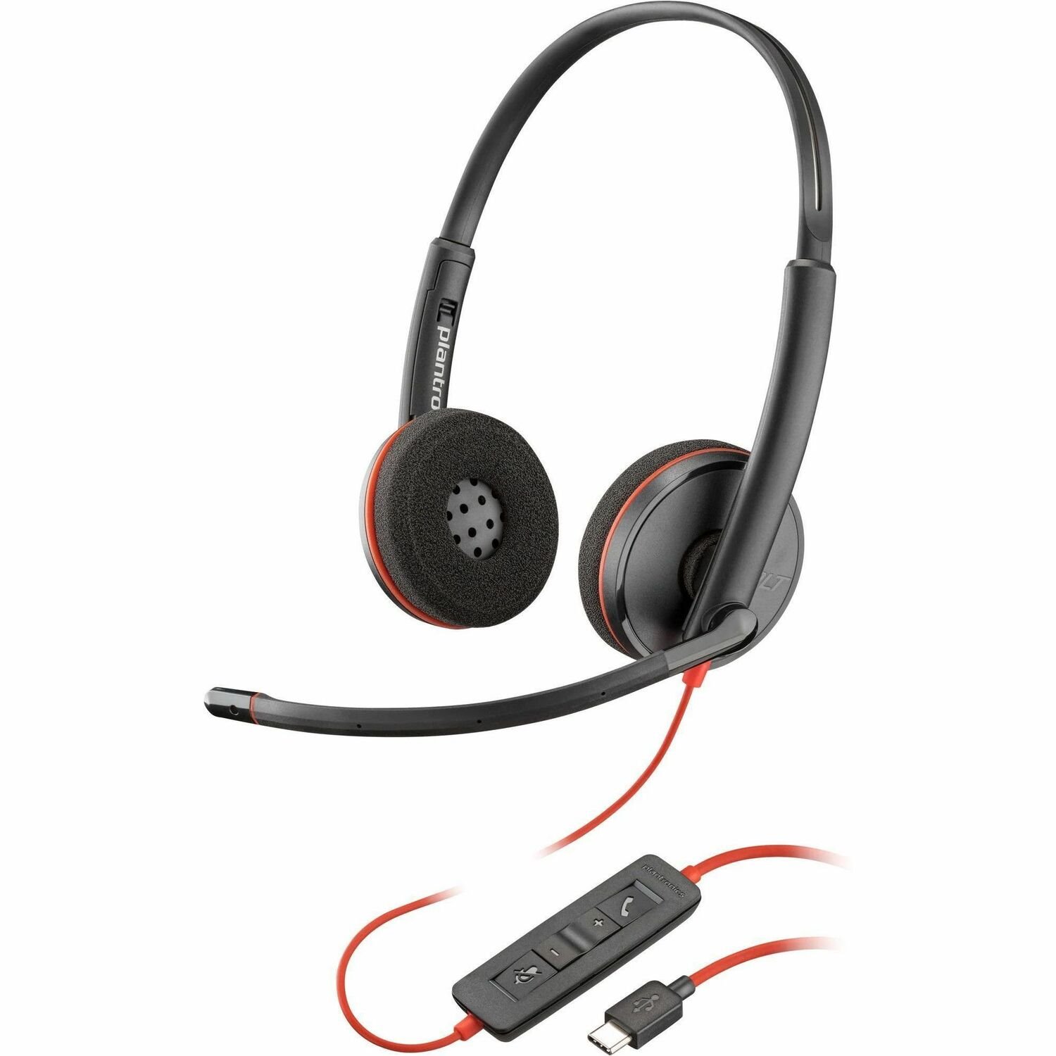 Poly Blackwire C3220 Bedraad Op het oor, Over het hoofd Stereo Headset - Zwart