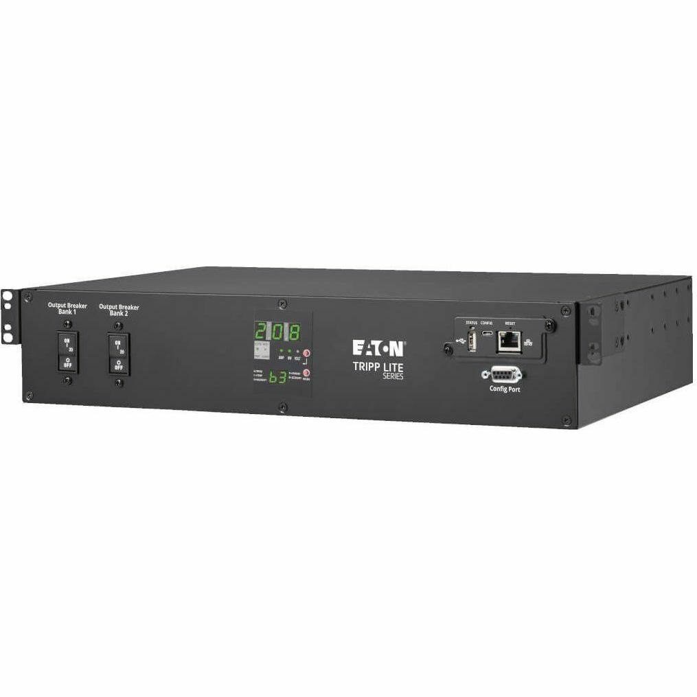 Eaton Tripp Lite Series 5.8kW 208/240V Single-Phase ATS/Monitored PDU - 16 C13, 2 C19 & 1 L6-30R Outlets, Dual L6-30P Inputs, 10 ft. Cords, 2U, TAA