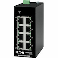 Eaton Tripp Lite Series 8-Port Unmanaged Industrial Ethernet Switch - 10/100 Mbps, Ruggedized, -40° to 75°C, DIN Mount, TAA