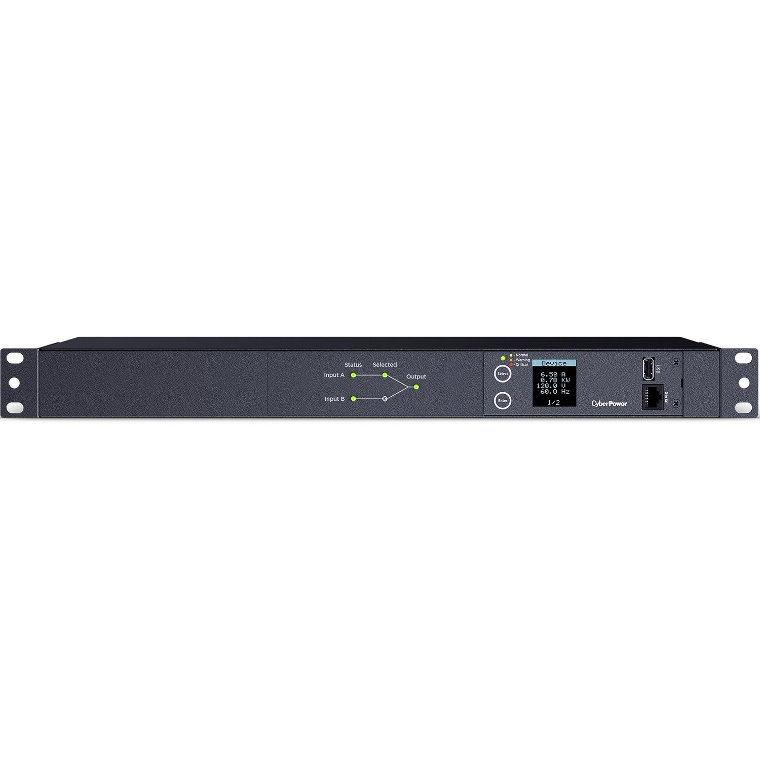 CyberPower PDU24001 Single Phase 100 - 120 VAC 15A Metered ATS PDU