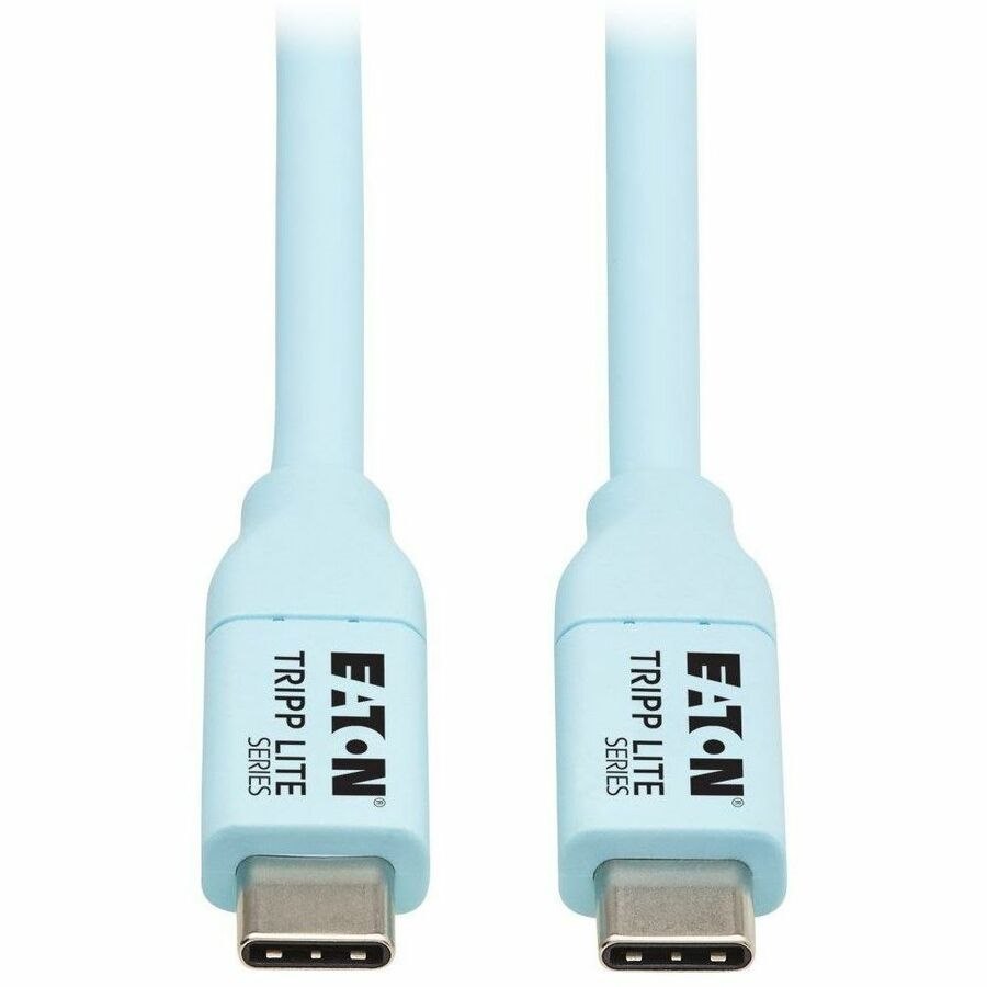 Eaton Tripp Lite Series Safe-IT USB-C Cable (M/M), Antibacterial, Ultra Flexible, 240W PD Charging, Light Blue, 6 ft. (1.8 m)