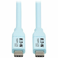 Eaton Tripp Lite Series Safe-IT USB-C Cable (M/M), Antibacterial, Ultra Flexible, 240W PD Charging, Light Blue, 6 ft. (1.8 m)