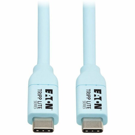 Eaton Tripp Lite Series Safe-IT USB-C Cable (M/M), Antibacterial, Ultra Flexible, 240W PD Charging, Light Blue, 6 ft. (1.8 m)