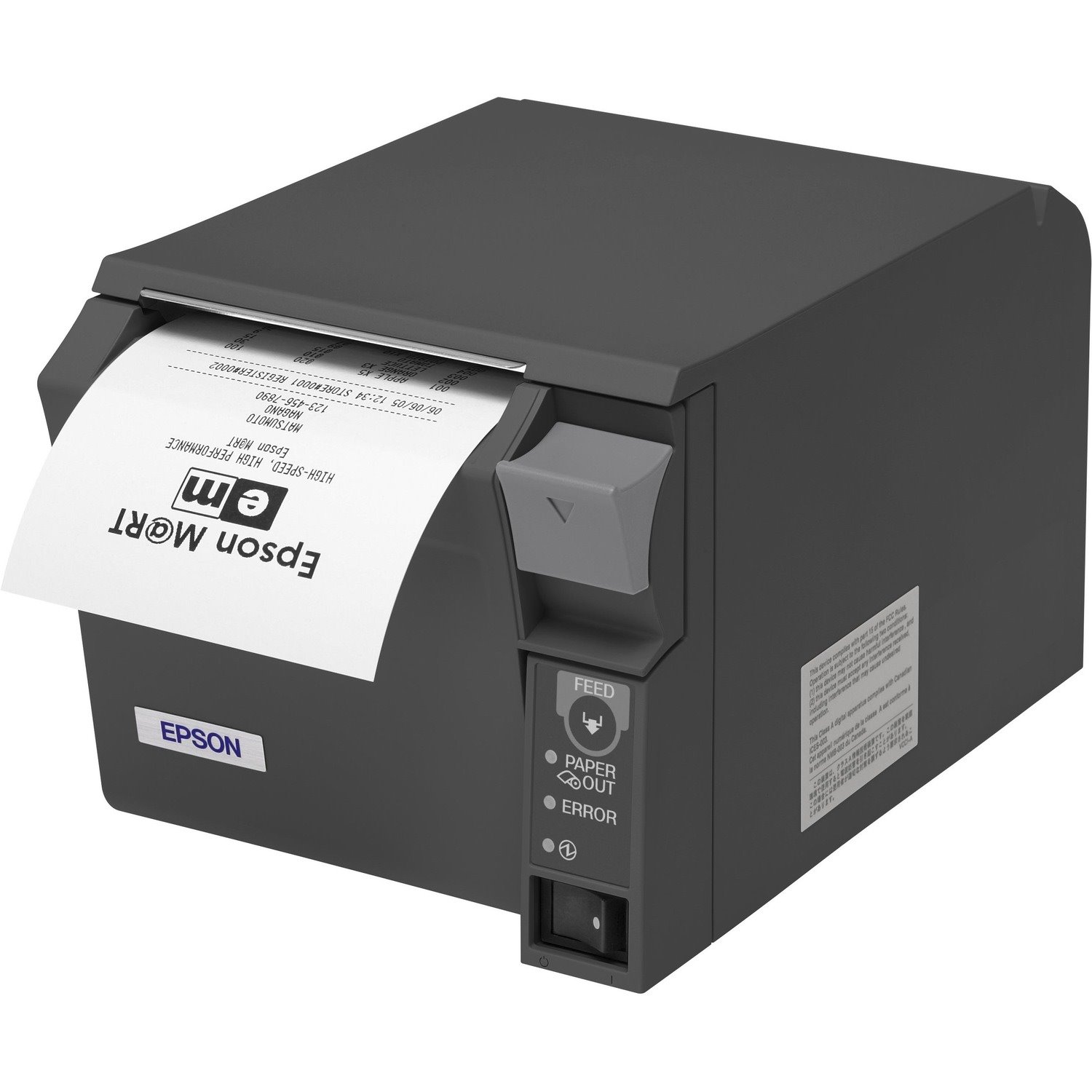 Epson TM- T70II Desktop Direct Thermal Printer - Monochrome - Receipt Print - USB - Parallel - With Cutter - Dark Grey