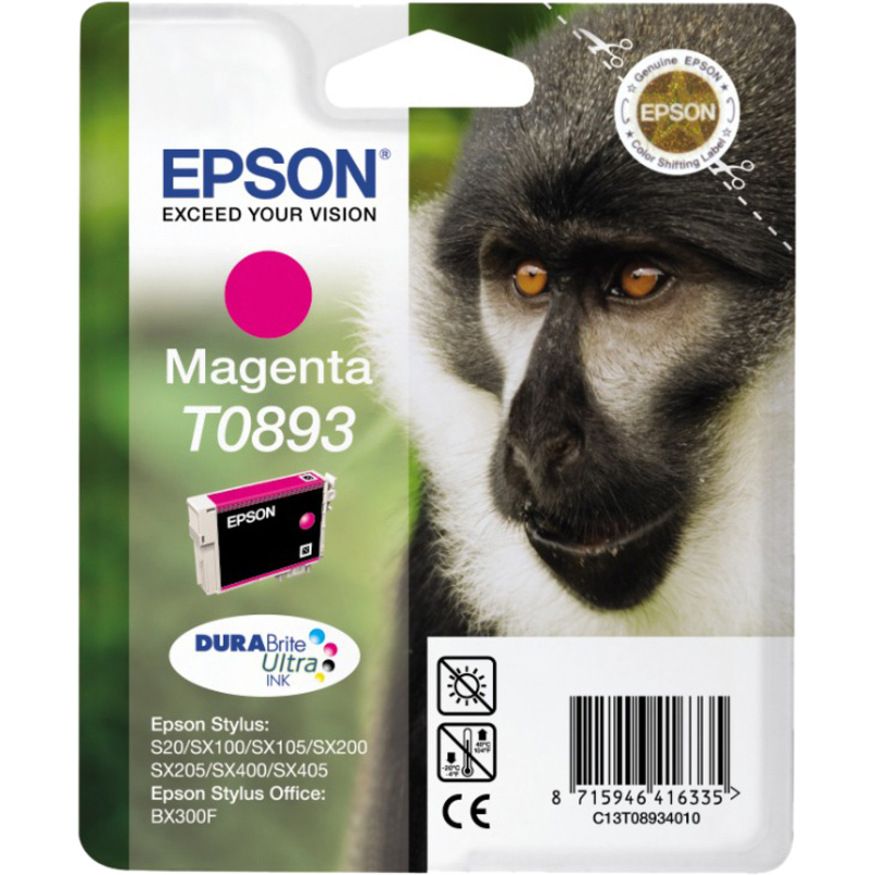 Epson DURABrite Ultra T0893 Original Inkjet Ink Cartridge - Magenta - 1 / Pack
