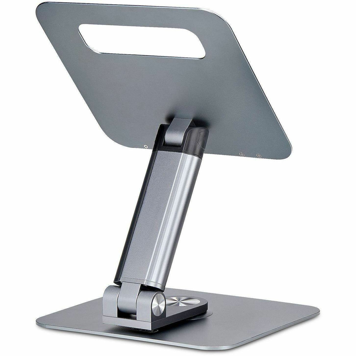 StarTech.com Telescopic Laptop Stand, 360 Swivel Base, Rotating Computer Riser for Desk, Adjustable Height/Tilt, Max 11lb/5kg, Aluminum