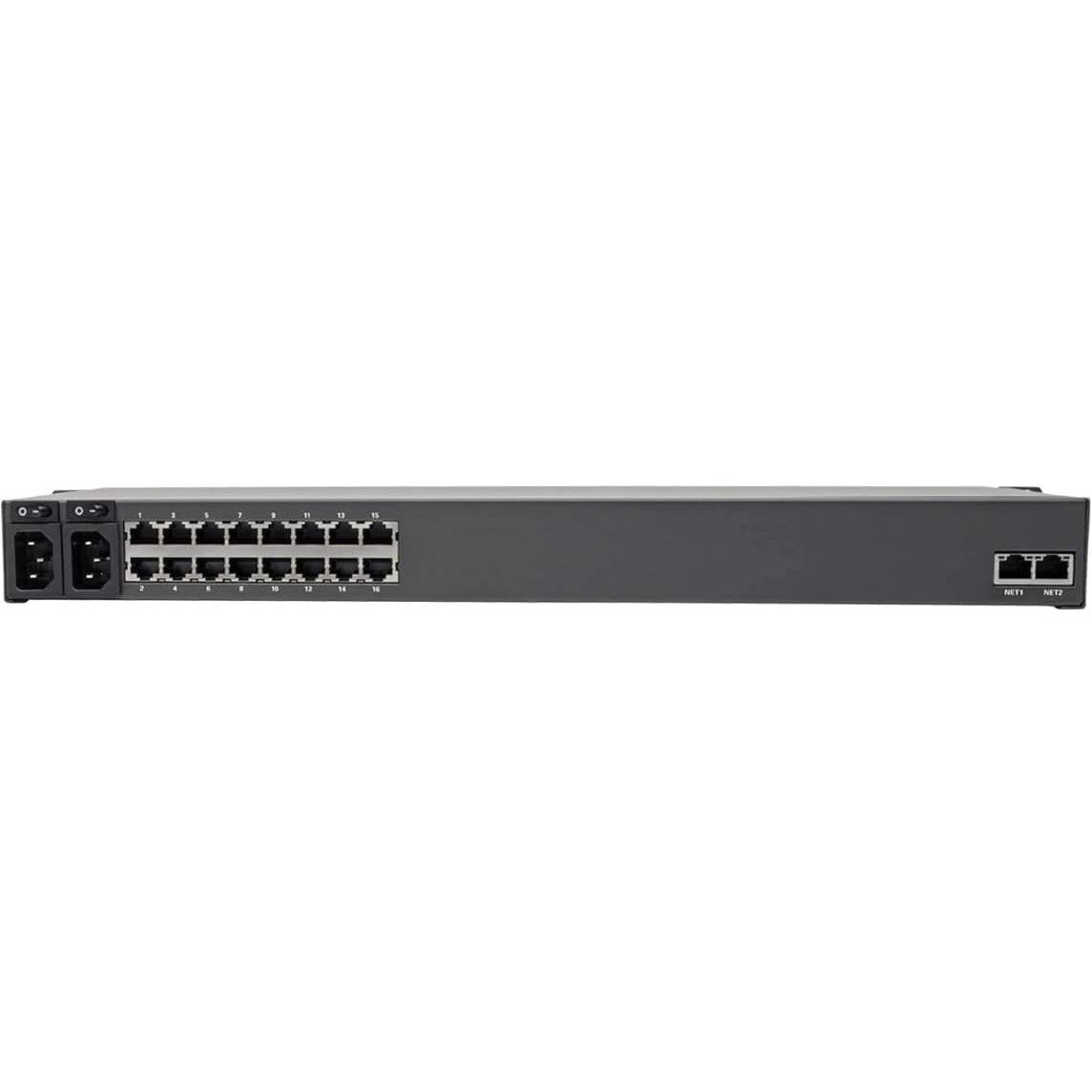 Eaton Tripp Lite Series 16-Port Serial Console Server, USB Ports (2) - Dual GbE NIC, 4 Gb Flash, Desktop/1U Rack, CE, TAA