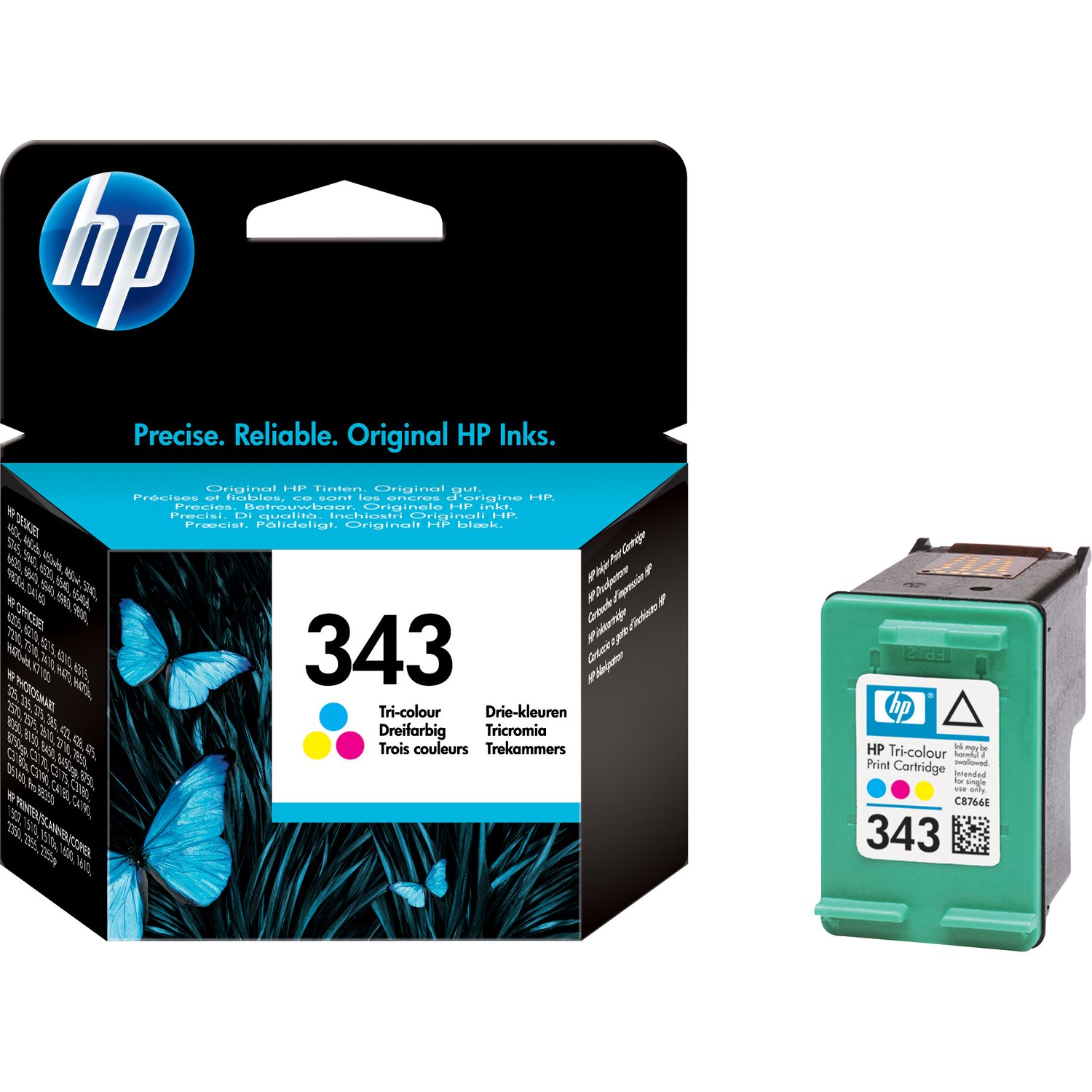 HP 343 Original Inkjet Ink Cartridge - Cyan, Magenta, Yellow Pack