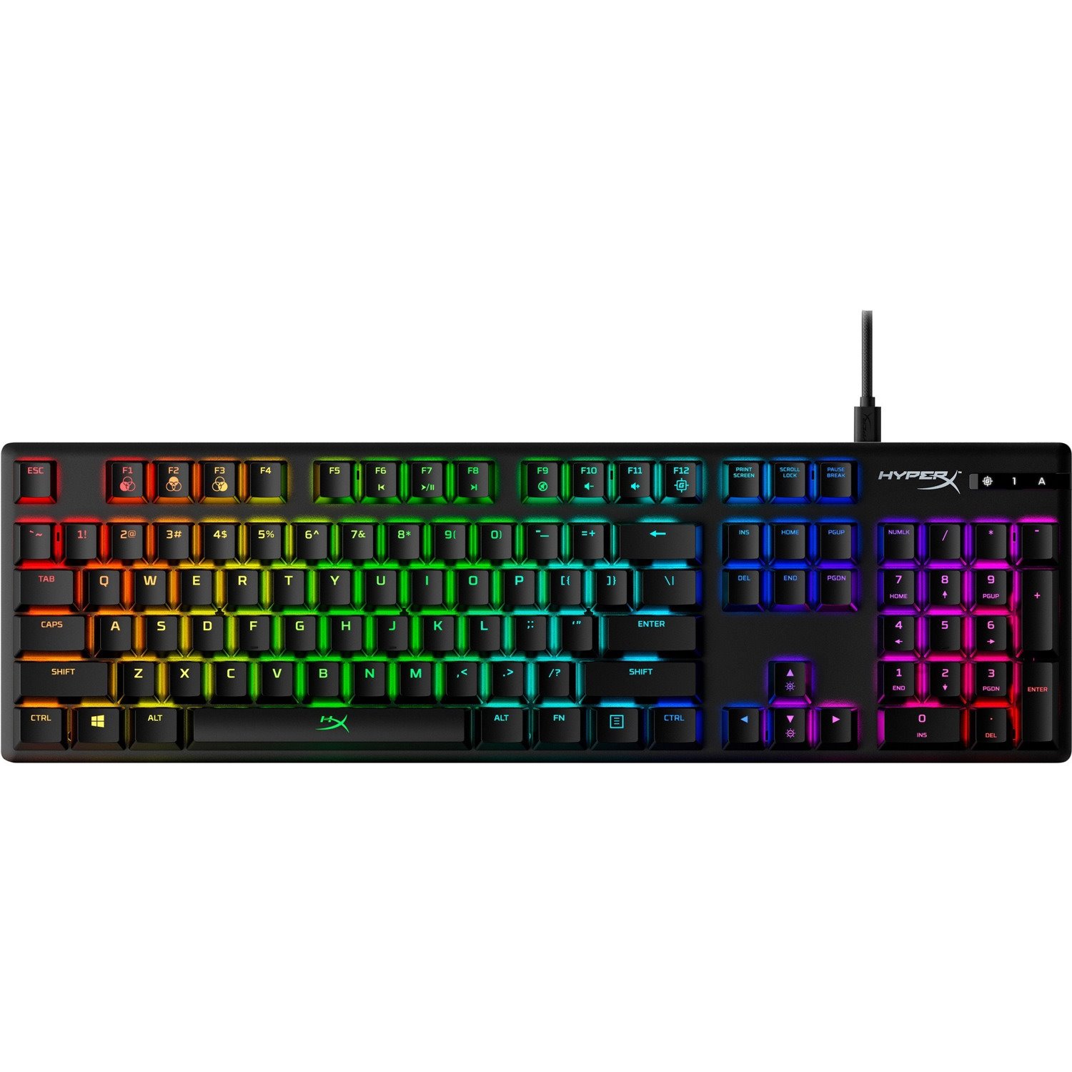 HyperX Alloy Origins Rugged Gaming Keyboard - Cable Connectivity - USB Type C Interface - RGB LED - English (US) - Black