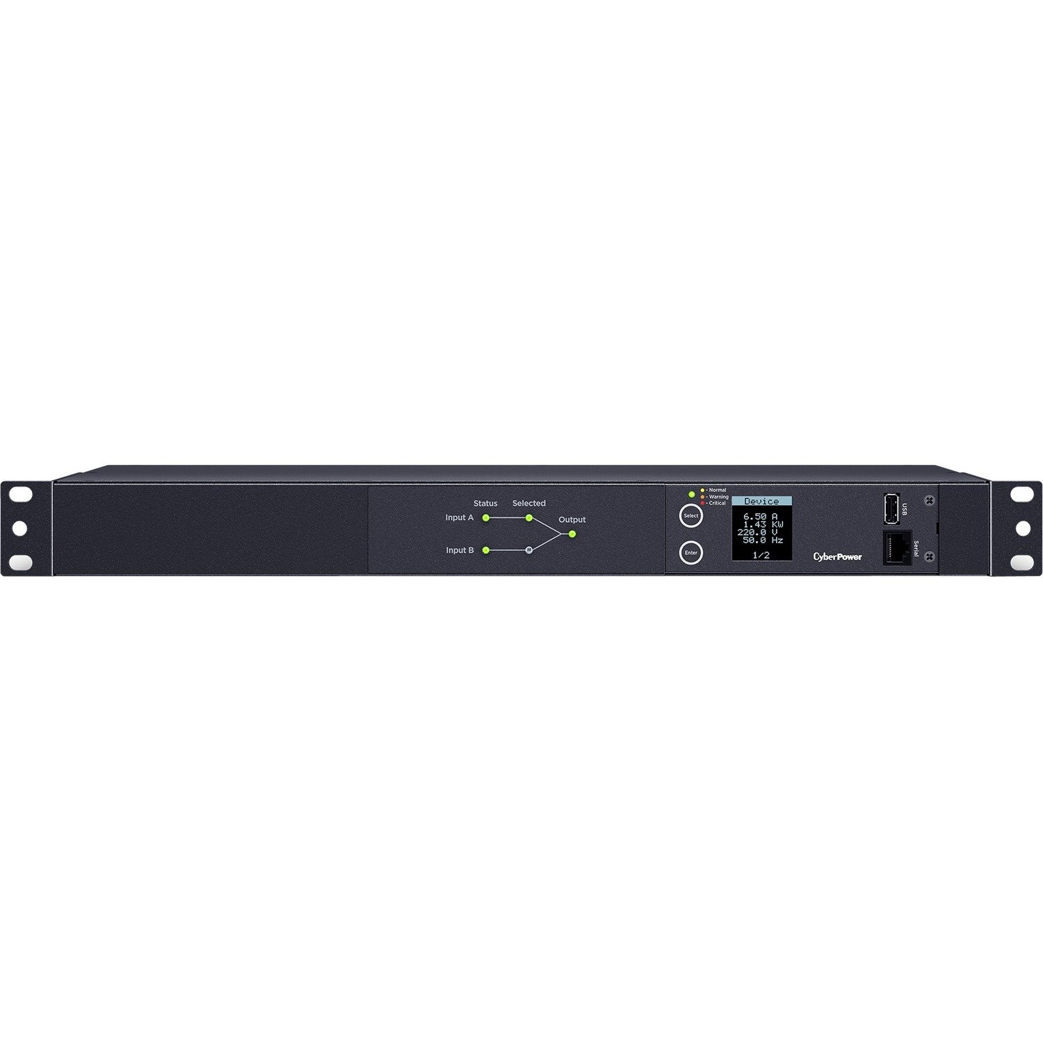 CyberPower PDU24006 Single Phase 240 - 200 VAC 20A Metered ATS PDU