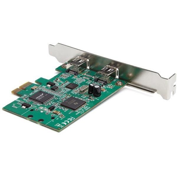 StarTech.com 2 Port PCI Express FireWire Card - TI TSB82AA2 Chipset - Plug-and-Play - PCIe 1394a FireWire Adapter (PEX1394A2V2)