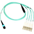 Axiom MPO Female to 4 LC Multimode OM3 50/125 Fiber Optic Breakout Cable - 3m