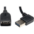 Eaton Tripp Lite Series Universal Reversible USB 2.0 Extension Cable (Reversible Right/Left-Angle A to A M/F), 18-in. (45.72 cm)
