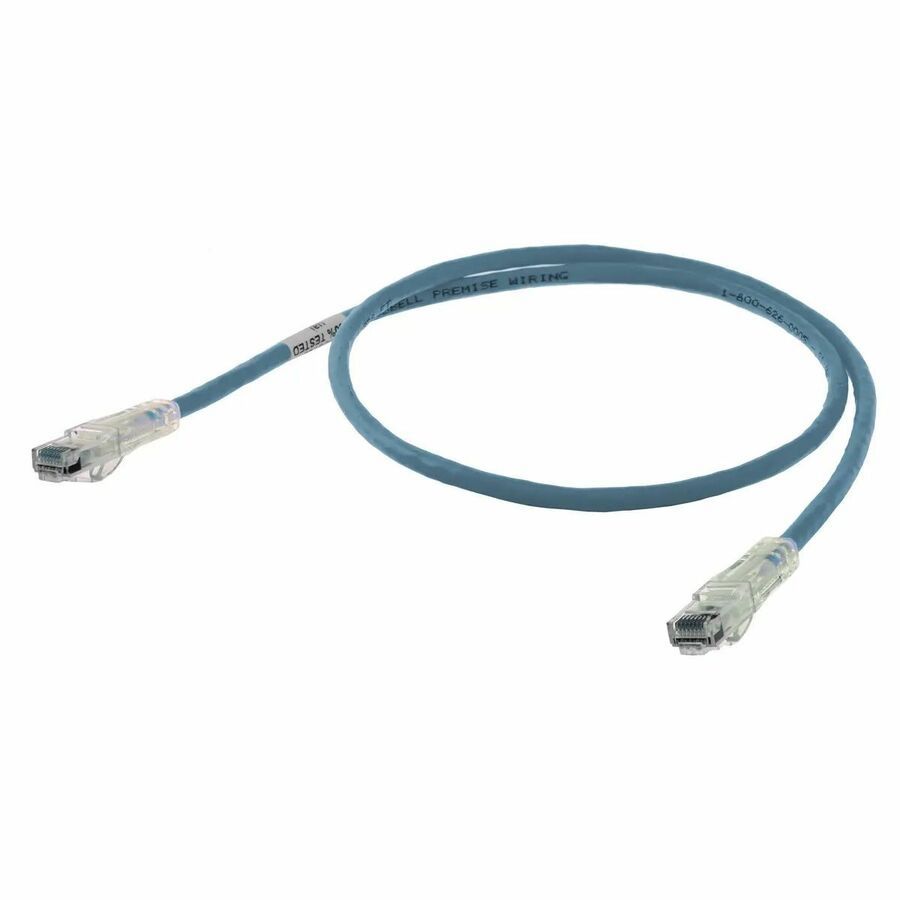 Hubbell Patch Cord, Speed Gain, Cat6, Slim, Blue, 10'