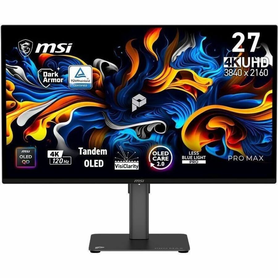 MSI PRO MAX PRO MAX 271UPX12G 27" Class 4K UHD Gaming OLED Monitor - 16:9 - Matte Black