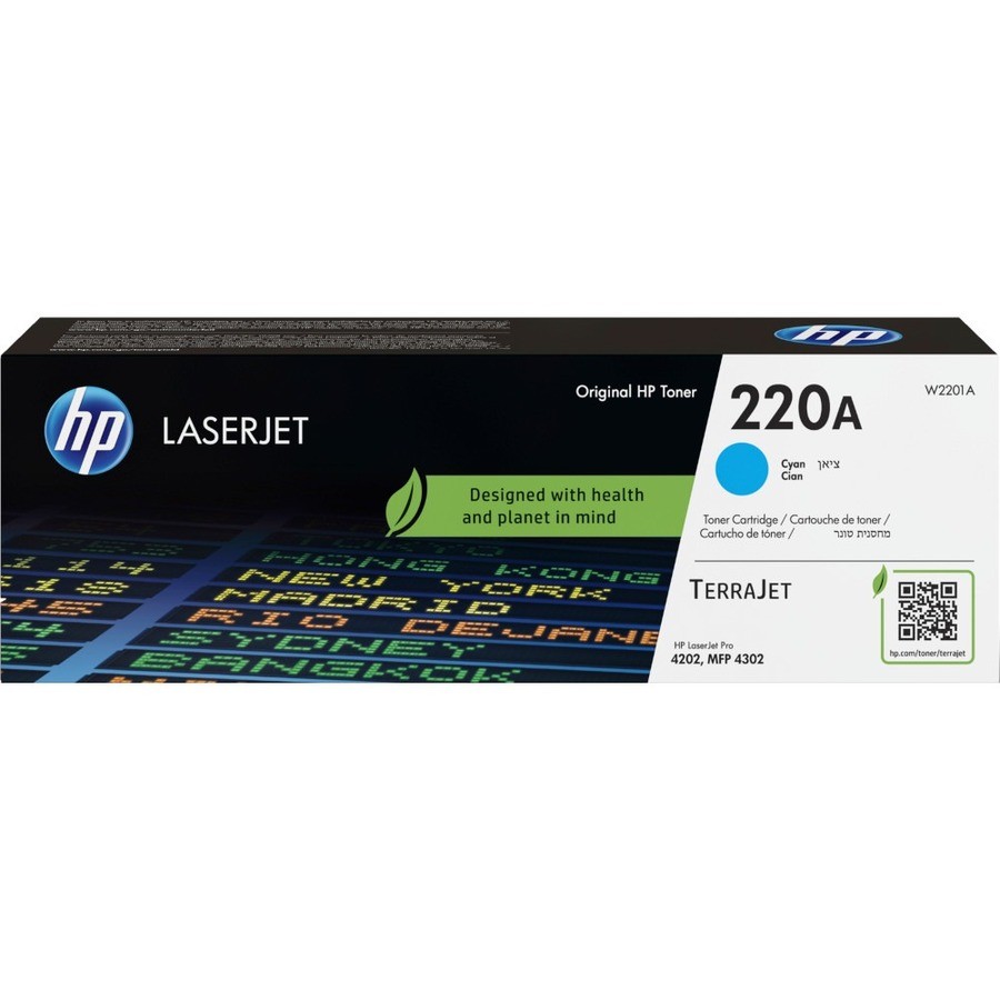 HP 220A Origineel Standaard Rendement Laser Tonercartridge - Cyaan Verpakking
