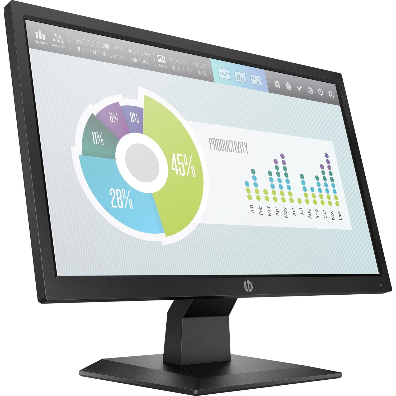 HP P204v 20" Class HD+ LCD Monitor - 16:9