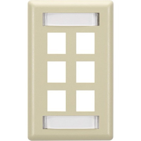 Black Box GigaStation Plus Keystone Wallplate - Single-Gang, 6-Port, Electric Ivory