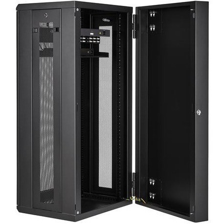 StarTech.com 4-Post 26U Wall Mount Network Cabinet, 19" Hinged Wall-Mounted Server Rack for Data / IT Equipment, Lockable Rack Enclosure
