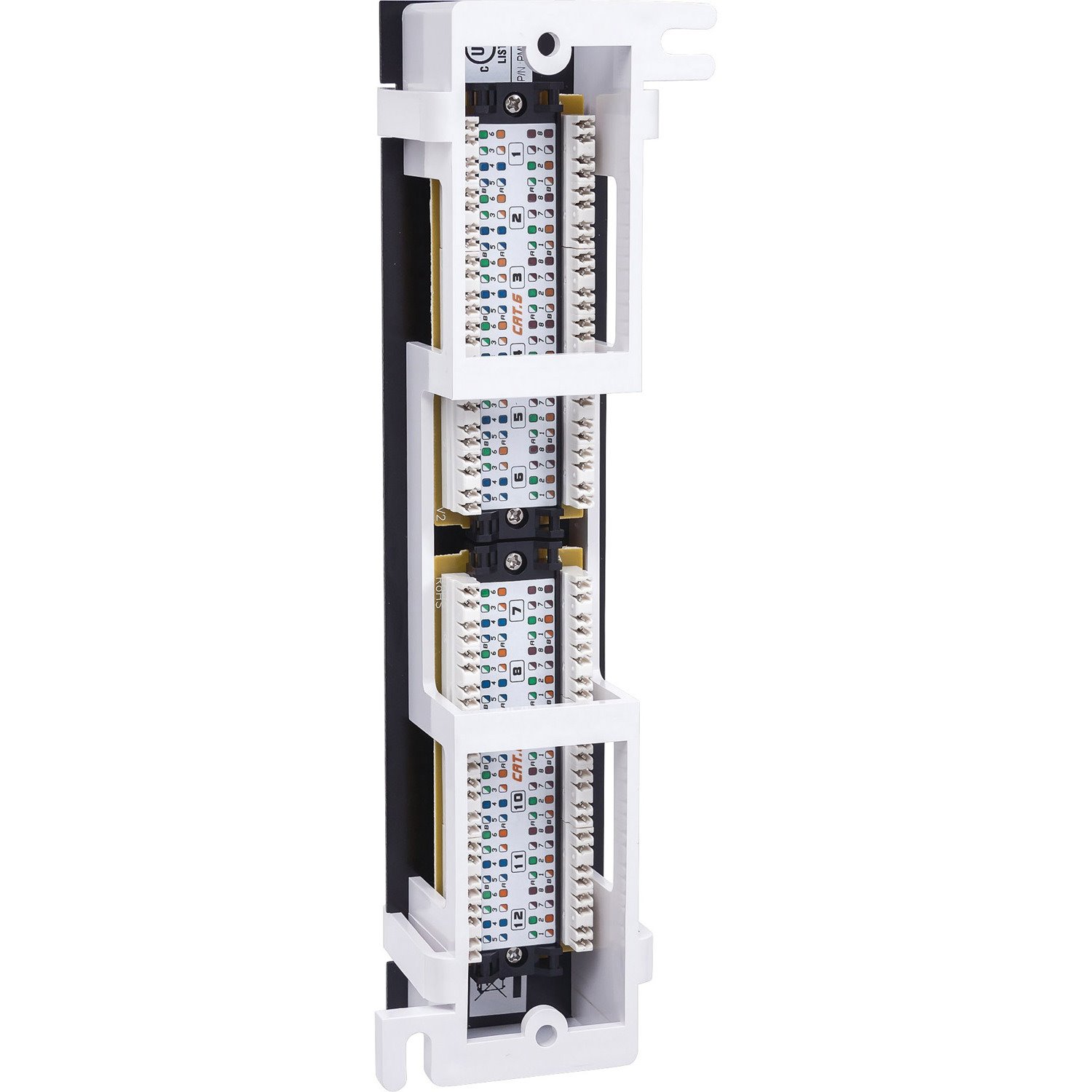 Intellinet Patch Panel, Cat6, Wall-mount, UTP, 12 Port, Black