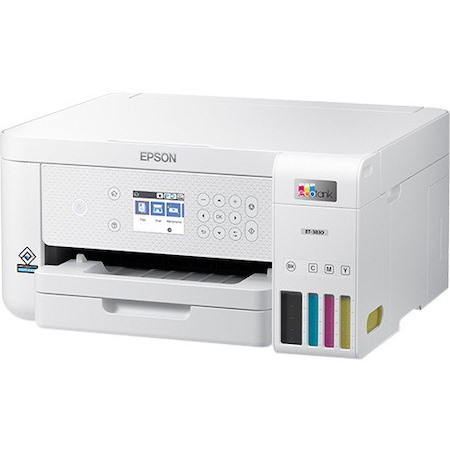 Epson EcoTank ET-3830 Inkjet Multifunction Printer-Color-Copier/Scanner-4800x1200 dpi Print-Automatic Duplex Print-5000 Pages-270 sheets Input-Color Flatbed Scanner-2400 dpi Optical Scan-Wireless LAN-Epson Smart Panel App-Epson Email Print