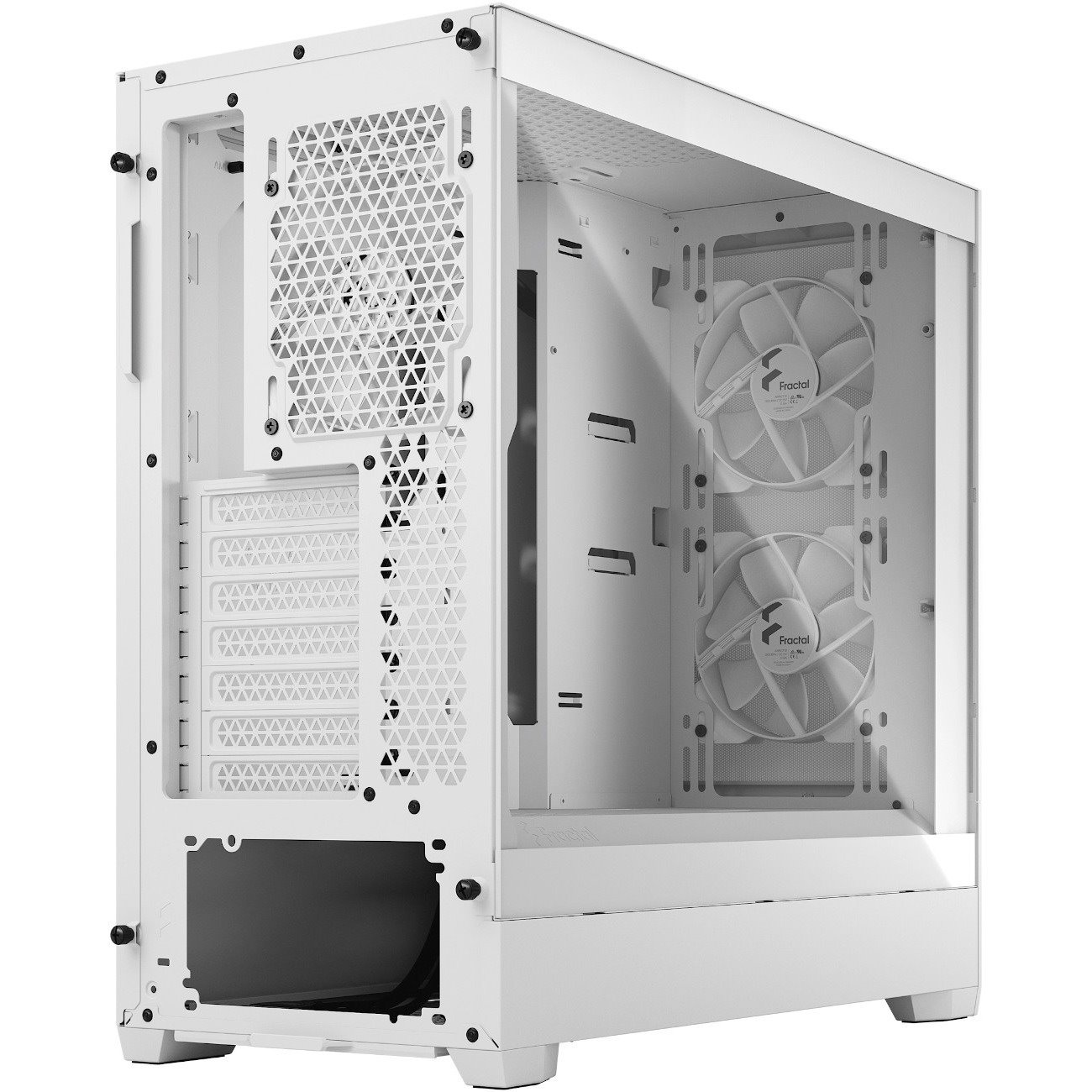 Fractal Design Pop Air Computer Case - Mini ITX, Mini ATX, ATX Motherboard Supported - Tower - Steel, Tempered Glass - White, Transparent