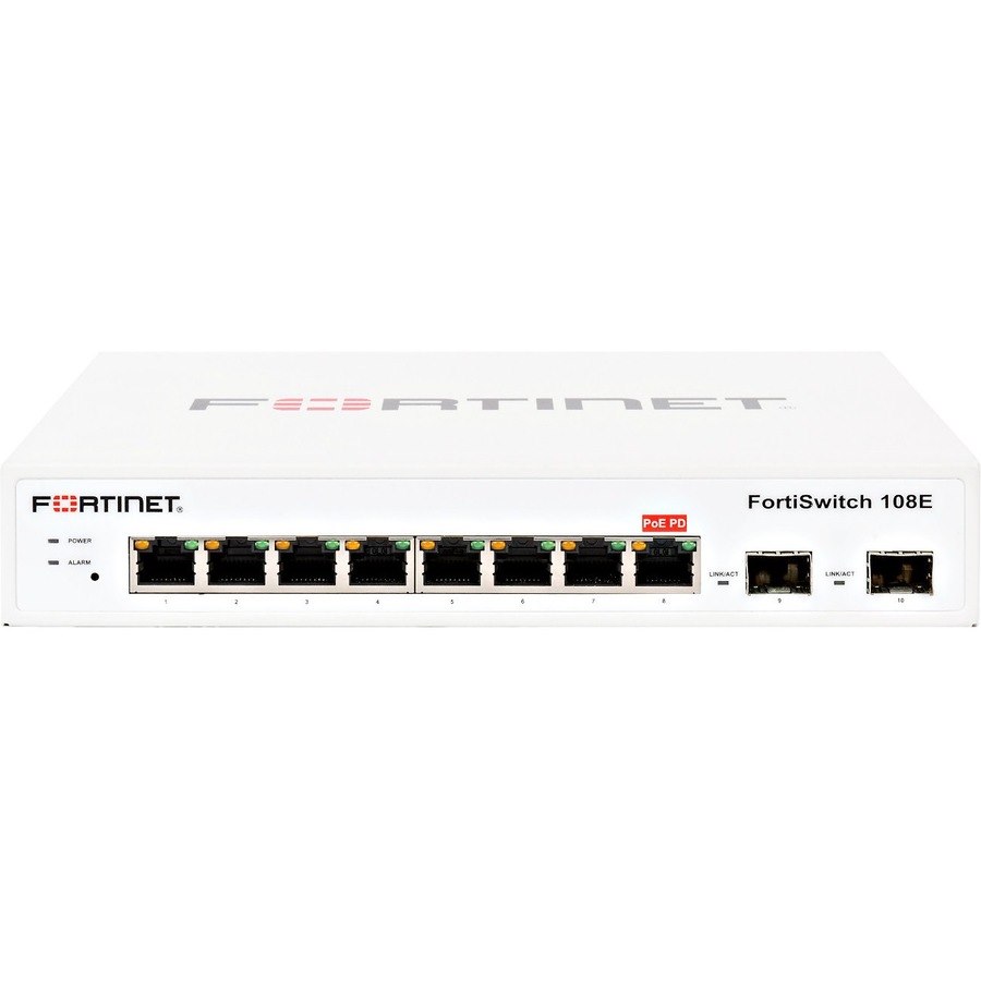 Fortinet FortiSwitch 100 FS-108E 8 Ports Manageable Ethernet Switch - Gigabit Ethernet - 1000Base-X, 10/100/1000Base-T