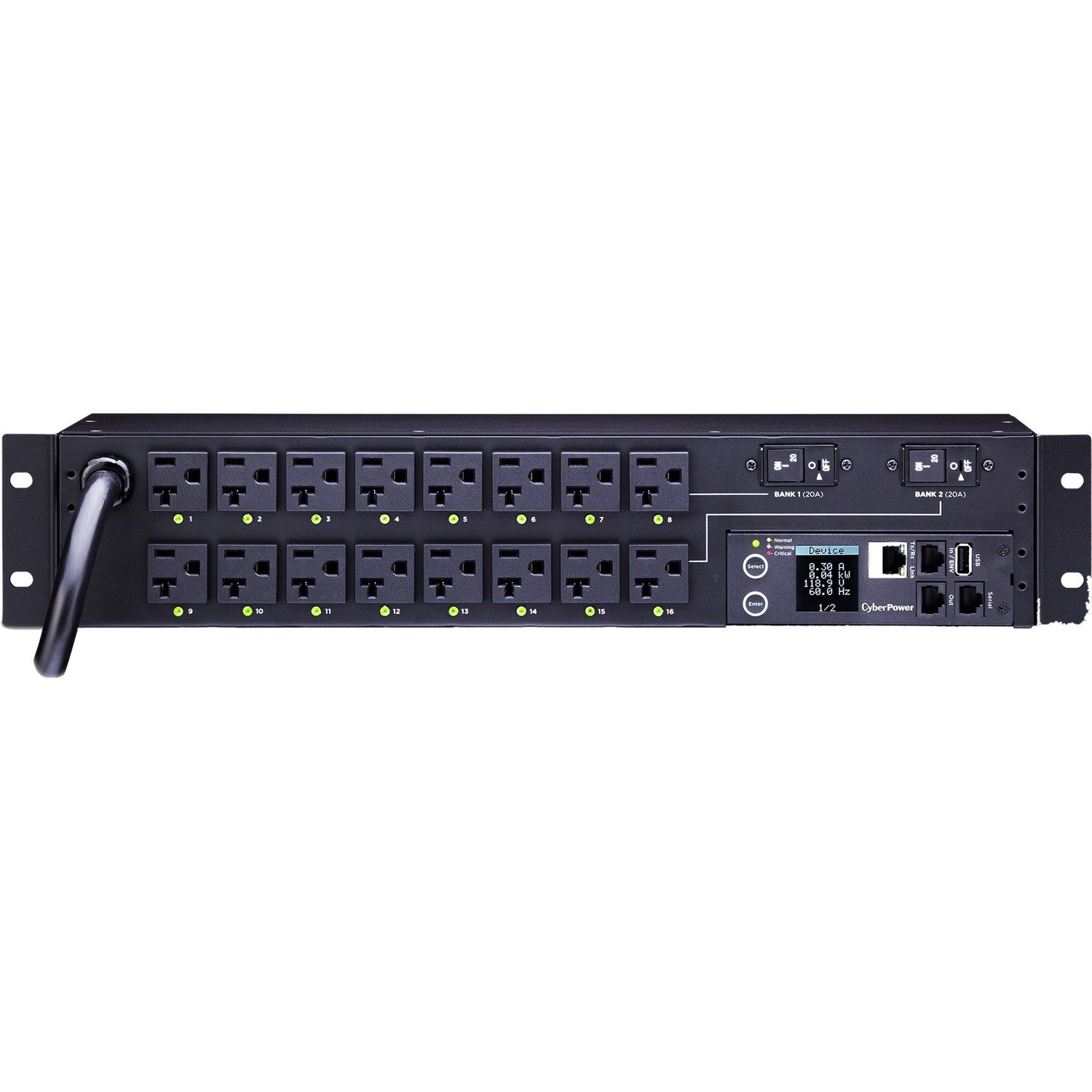 CyberPower PDU81003 100 - 120 VAC 30A Switched Metered-by-Outlet PDU