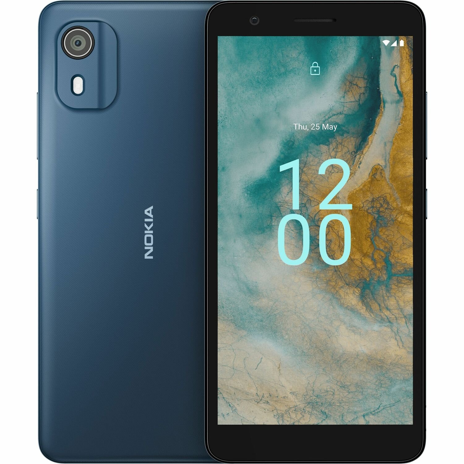 Nokia C02 32 GB Smartphone - 5.4" LCD FWVGA+ 720 x 1440 - Quad-core (4 Core) 1.40 GHz - 2 GB RAM - Android 12 (Go Edition) - 4G - Dark Cyan