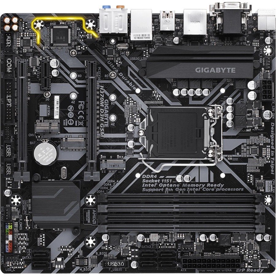 Gigabyte Ultra Durable H370M D3H GSM Desktop Motherboard - Intel H370 Chipset - Socket H4 LGA-1151 - Intel Optane Memory Ready - Micro ATX