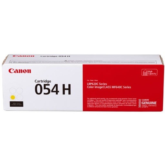 Canon 054H Original High Yield Laser Toner Cartridge - Yellow Pack