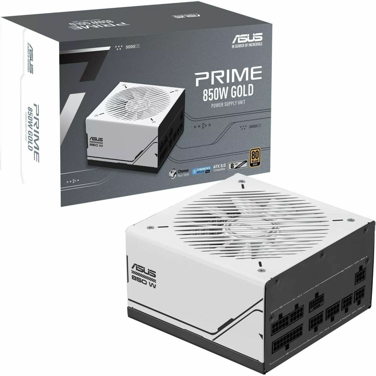 Asus PRIME AP-850G ATX 3.0, ATX12V Modular Power Supply - 850 W