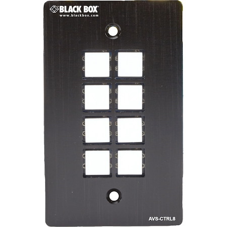 Black Box Wallplate Control Panel - RS-232, 8-Button