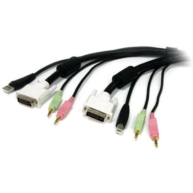 StarTech.com 4-in-1 USB DVI KVM Cable with Audio and Microphone