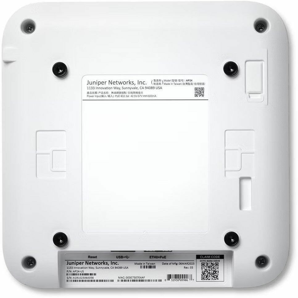 Mist AP24 Tri Band Wi-Fi 6E IEEE 802.11 a/b/g/n/ac/ax 3.60 Gbit/s Wireless Access Point - Indoor