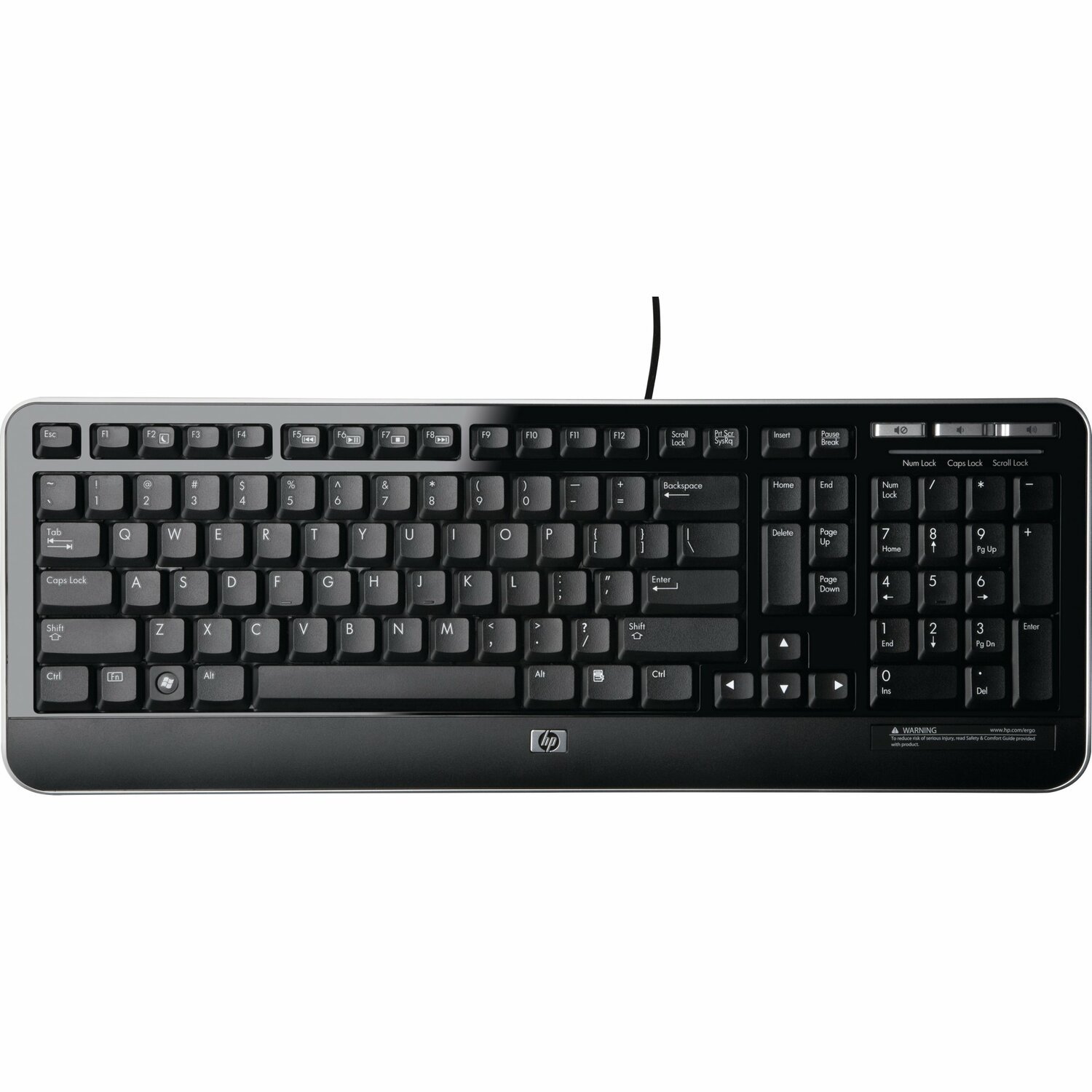 HP Keyboard - Cable Connectivity - USB Interface - Swedish - Black