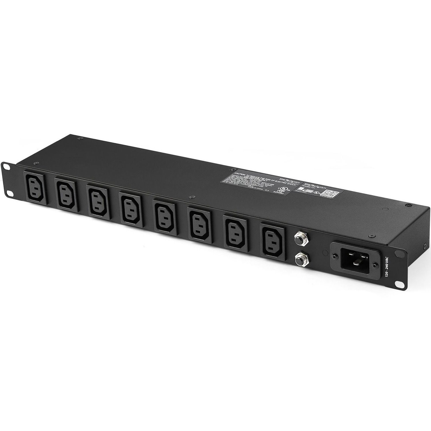 StarTech.com 1U 19" 8 Port Rack Mount PDU, IEC C13 Socket Rackmount Power Supply/ Strip, Horizontal Server Rack PDU 16A 240V