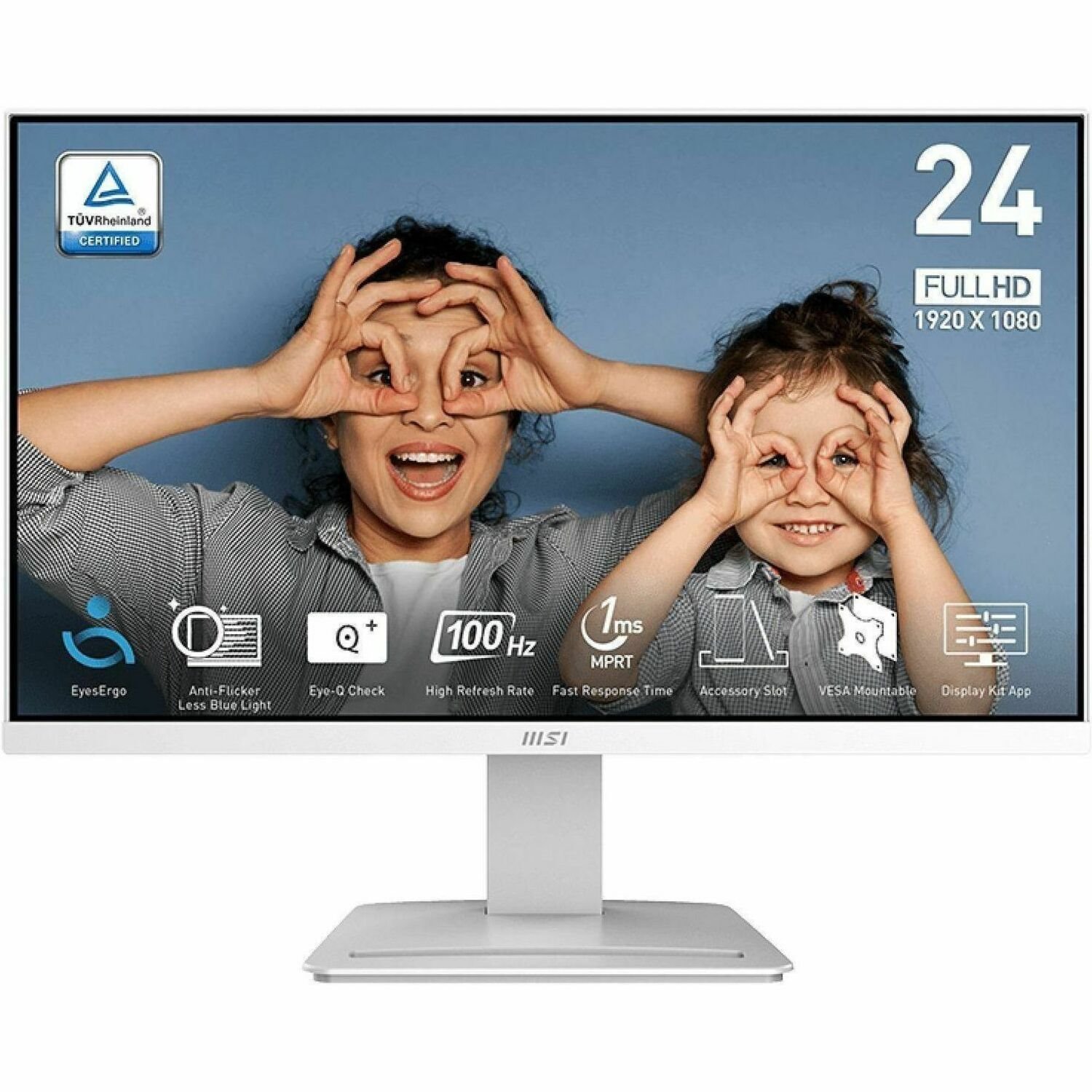 MSI Pro MP2412W 24" Class Full HD LED Monitor - 16:9 - White