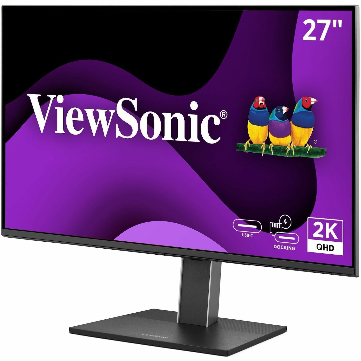 ViewSonic VG2758-2K 27 Inch 1440p IPS Docking Monitor with Advanced Ergonomics, 100W USB C, 5-port USB Hub, HDMI, DisplayPort, and Daisy Chain for Home and Office