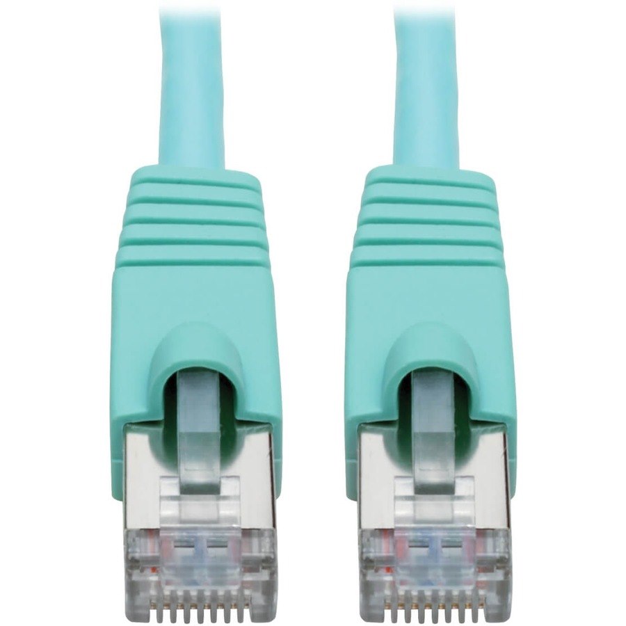 Eaton Tripp Lite Series Cat6a 10G Snagless Shielded STP Ethernet Cable (RJ45 M/M), PoE, Aqua, 2 ft. (0.61 m)