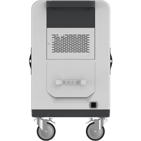 Rocstor Volt® C24 Charging Cart with Intelligent Power Charging - Up to 24 Device Intelligent Power Charging Cart for Notebooks, Chromebook®, MacBook®, and Macbook® Pro- 3 Shelves - Push Handle - 4 Heavy Duty 5" Casters - Steel Construction- 32.3" Width x 21.7" Depth x 36.5" Height - Silver - 5 Year Full Warranty - For up to 24 Devices MACBOOK®/CHROMEBOOK®/ NOTEBOOK UP TO 15.6"